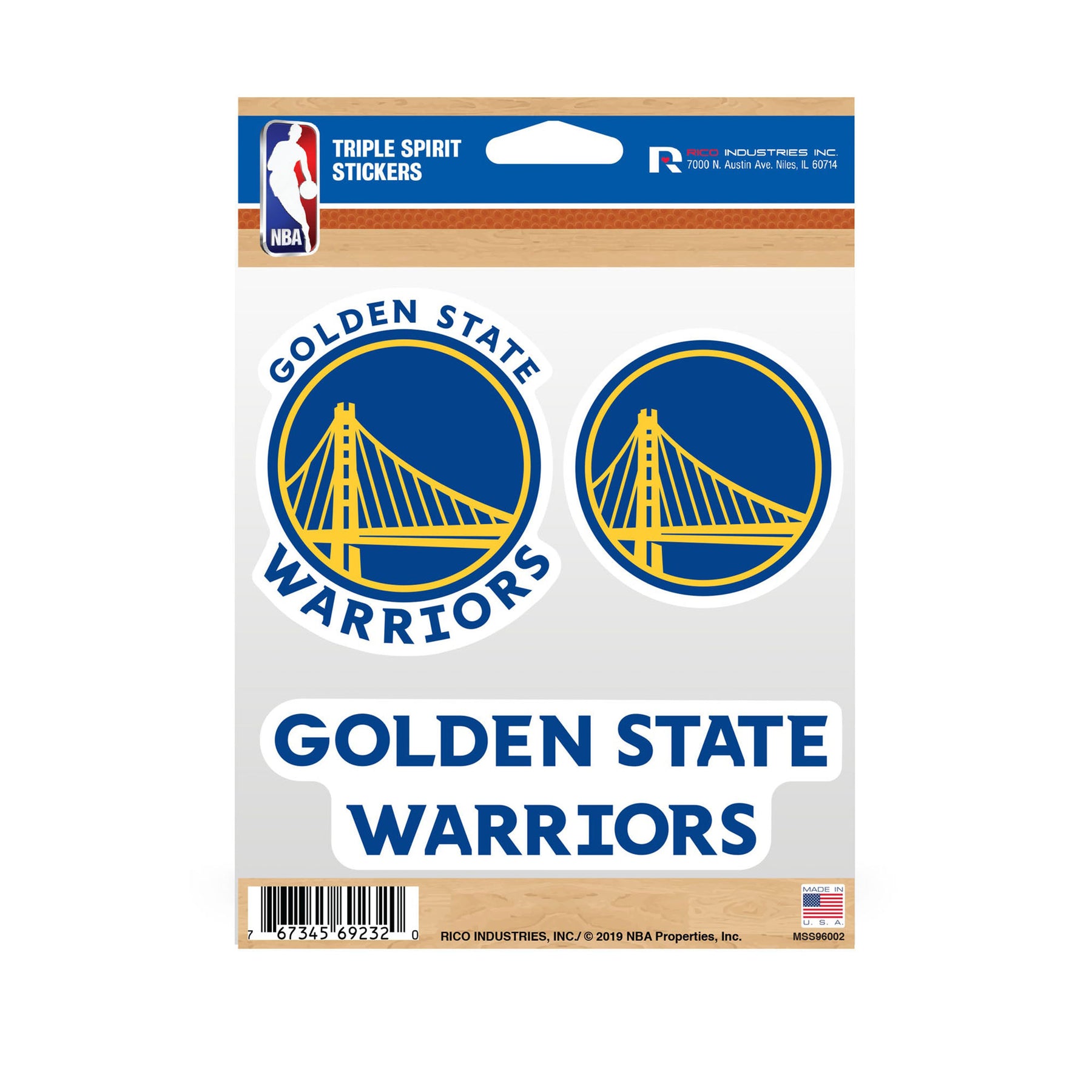 Golden State Warriors Triple Spirit Stickers