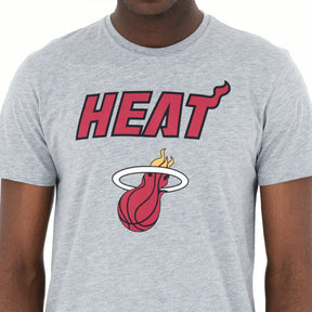 NBA Miami Heat Team Logo T-Shirt Heather Light Grey