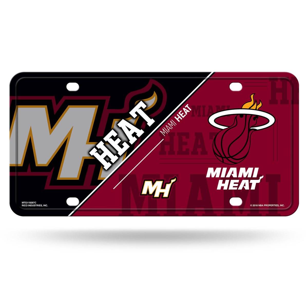 Miami Heat Split Design Metal License Plate