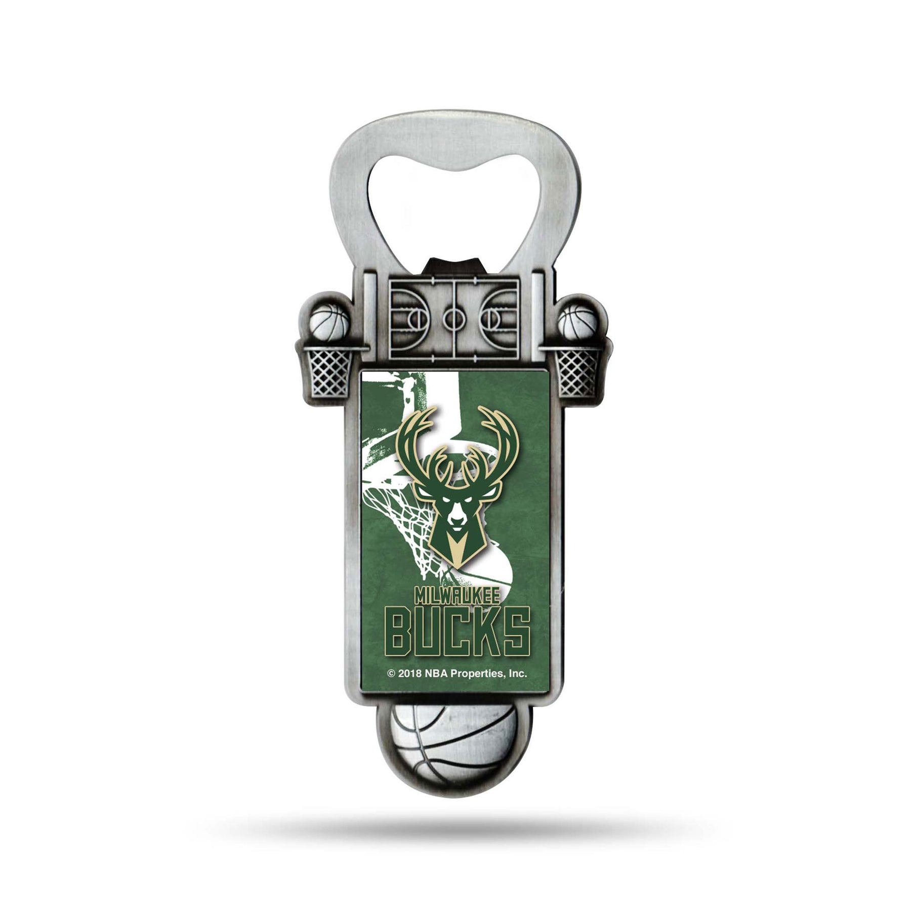 Milwaukee Bucks Basketball Bottle Opener Magnet