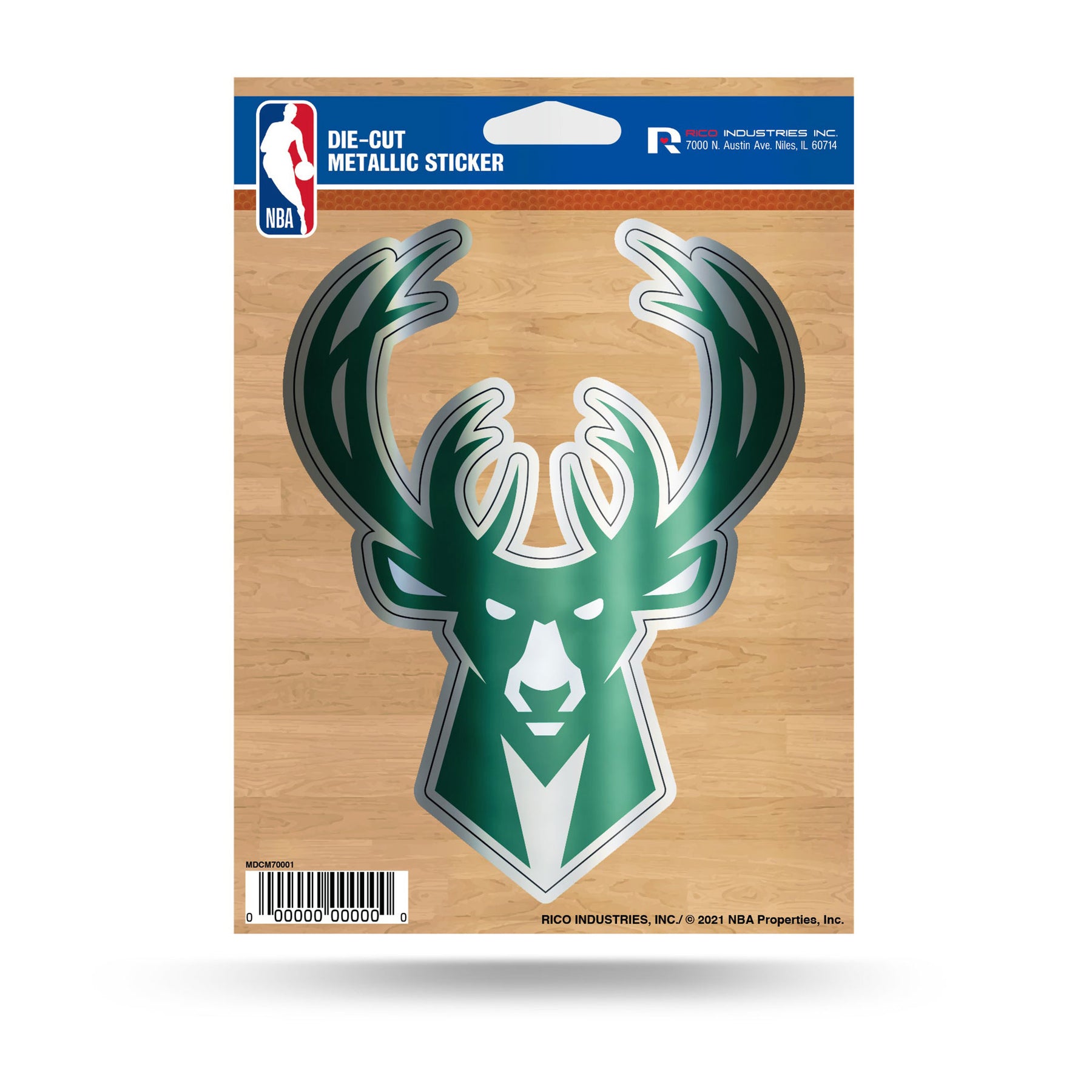 Milwaukee Bucks Die Cut Metallic Sticker