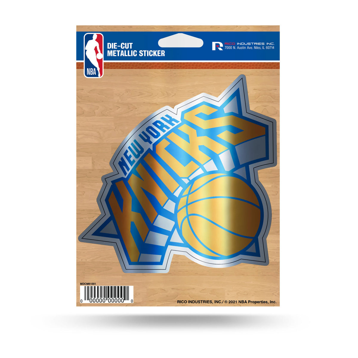 New York Knicks Die Cut Metallic Sticker