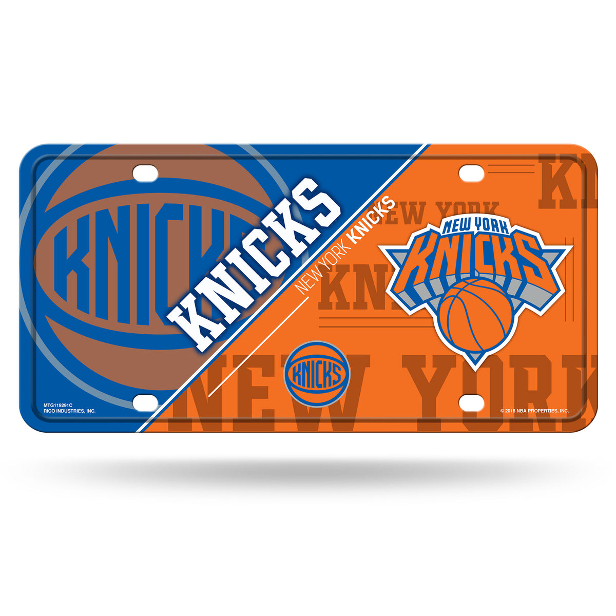 New York Knicks Split Design Metal License Plate