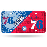 Philadelphia 76ers Split Design Metal License Plate