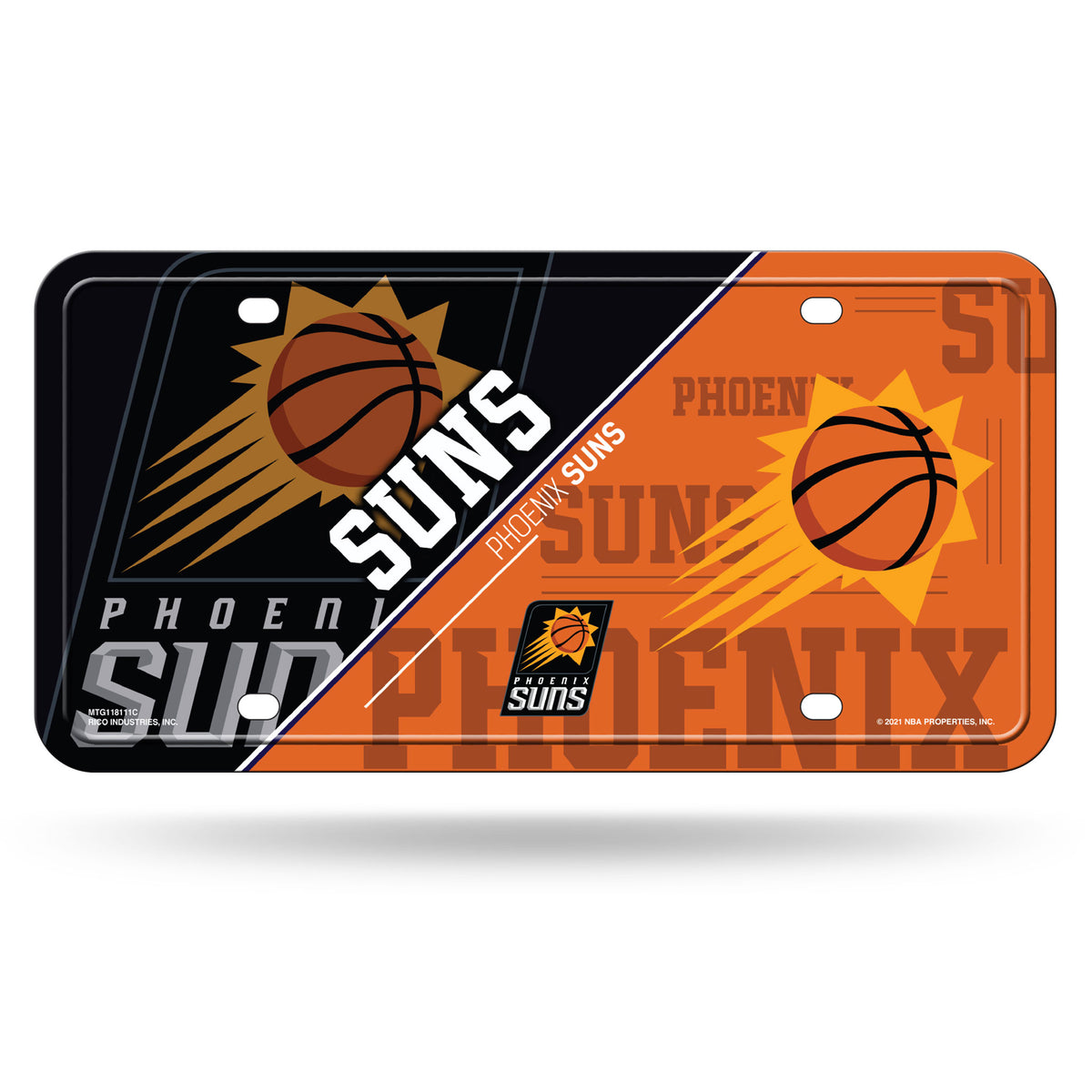 Phoenix Suns Split Design Metal License Plate