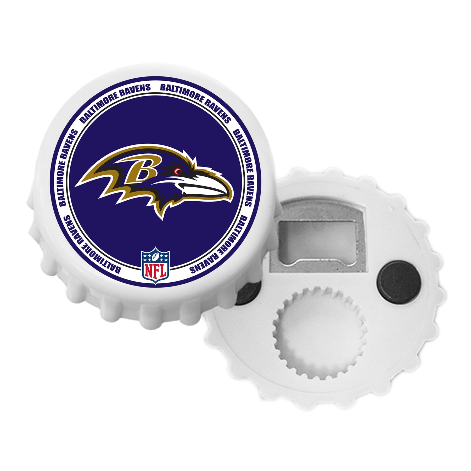 Baltimore Ravens White Magnetic Bottle Cap Opener