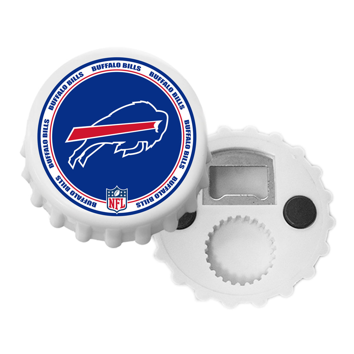 Buffalo Bills White Magnetic Bottle Cap Opener