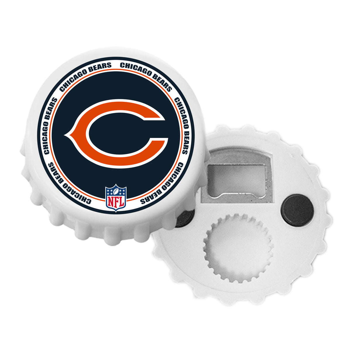 Chicago Bears White Magnetic Bottle Cap Opener