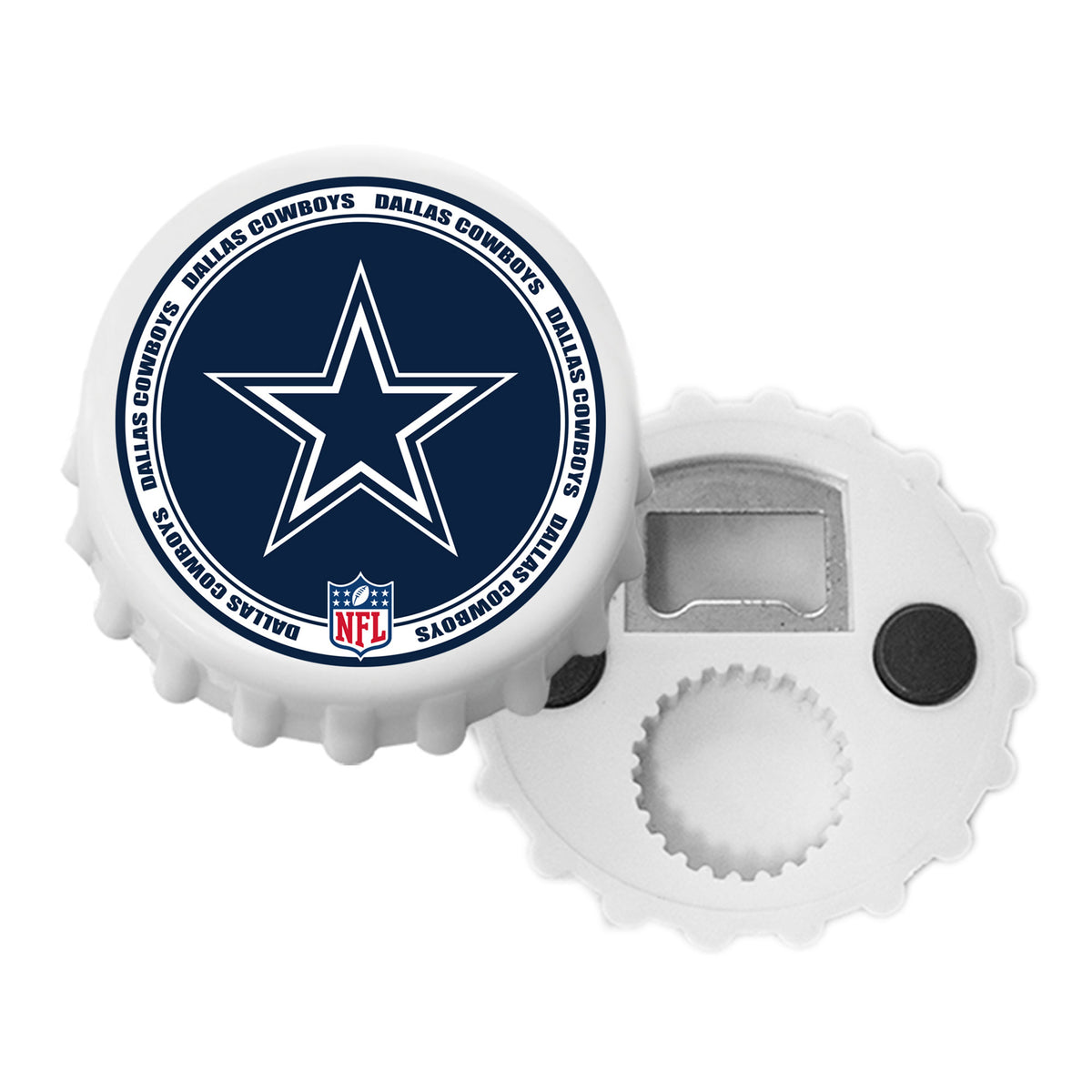 Dallas Cowboys White Magnetic Bottle Cap Opener