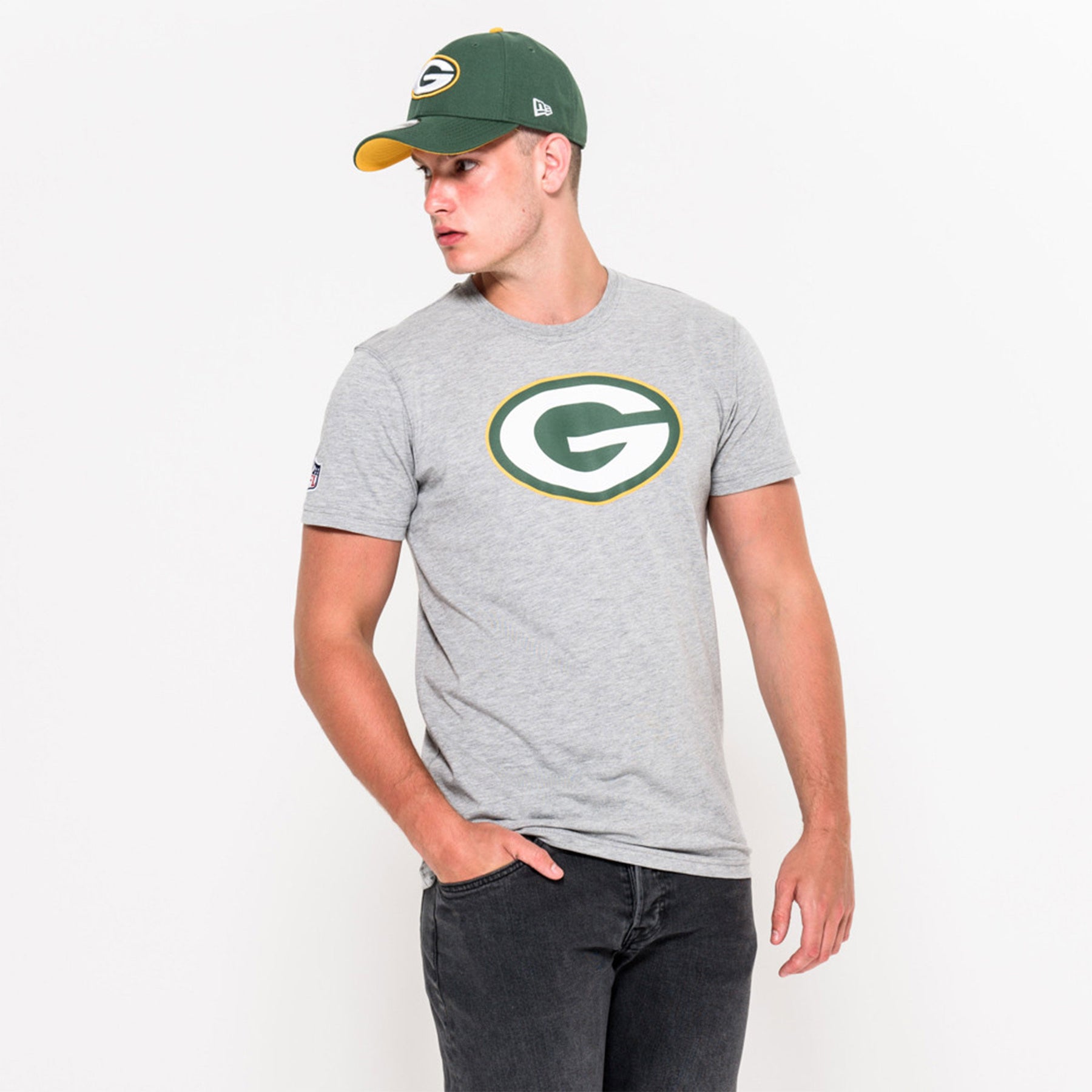 NFL Green Bay Packers Team Logo T-Shirt Heather Grey