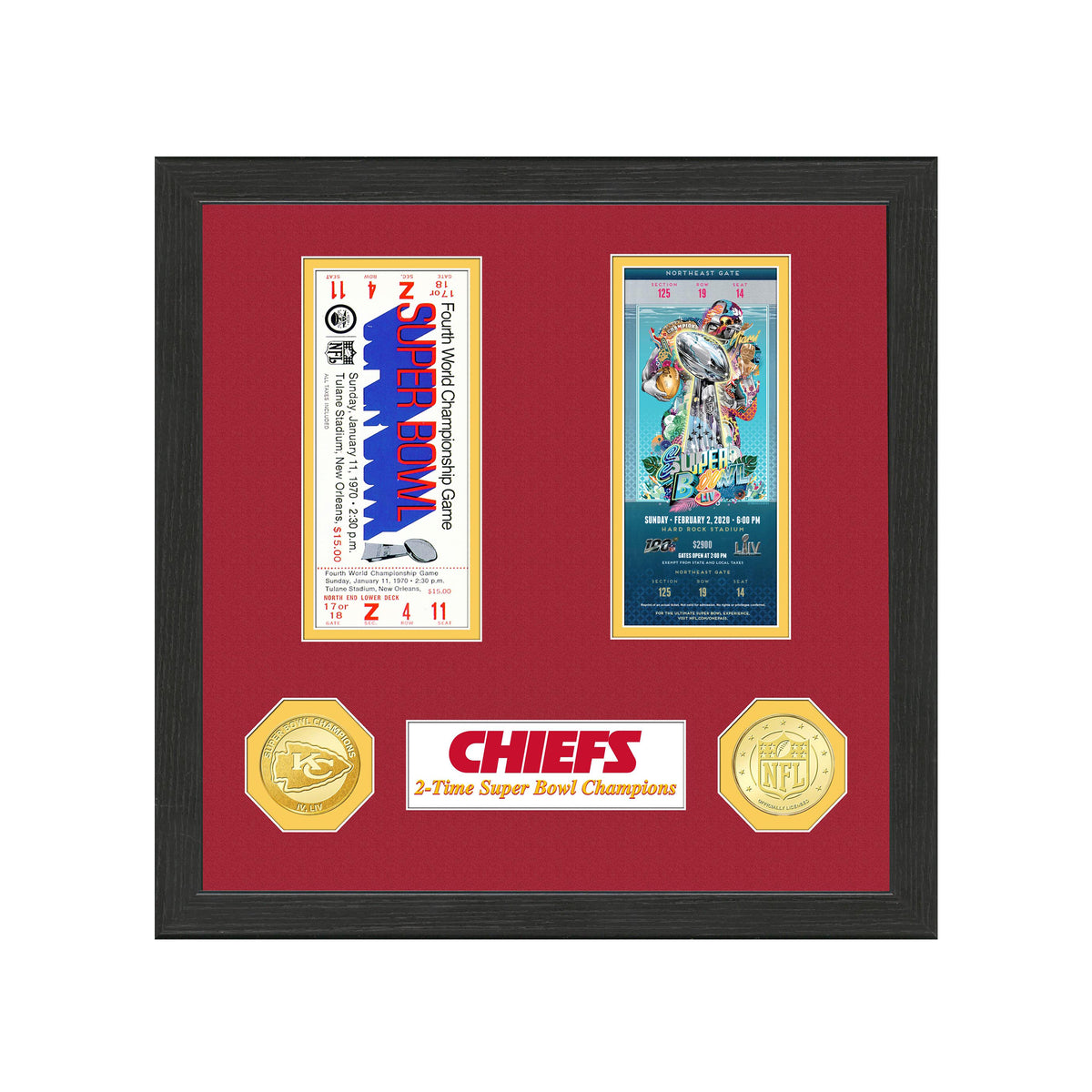 Kansas City Chiefs Super Bowl Champions Ticket Collections Frame