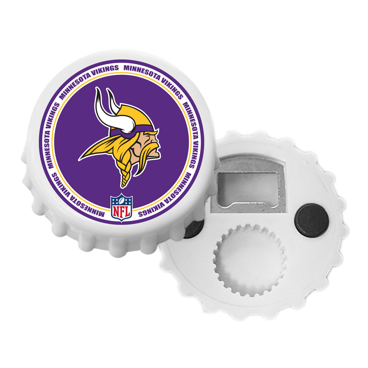 Minnesota Vikings White Magnetic Bottle Cap Opener