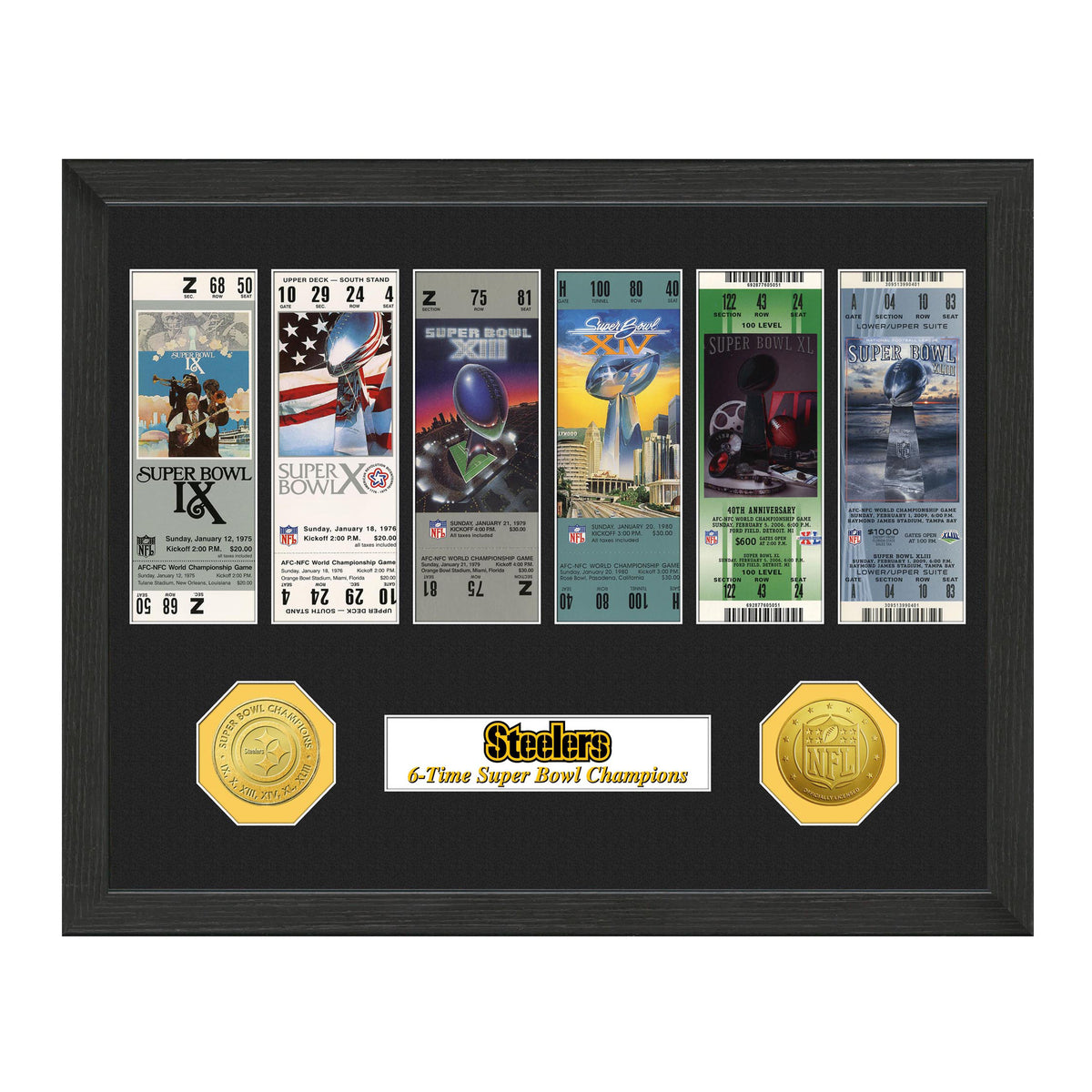 Pittsburgh Steelers Super Bowl Champions Ticket Collections Frame