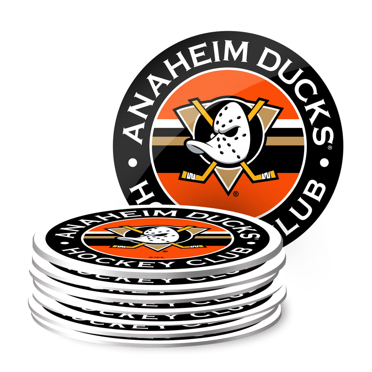 Anaheim Ducks Coaster Stripe Design Set (8 pack)