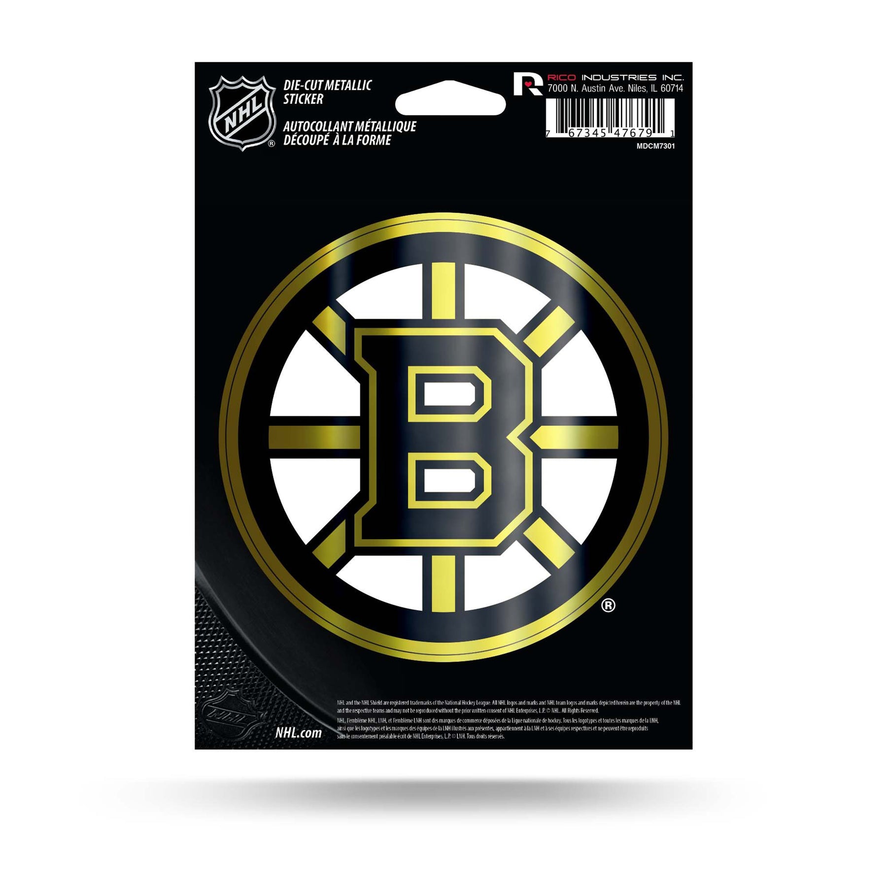 Boston Bruins Die Cut Metallic Sticker