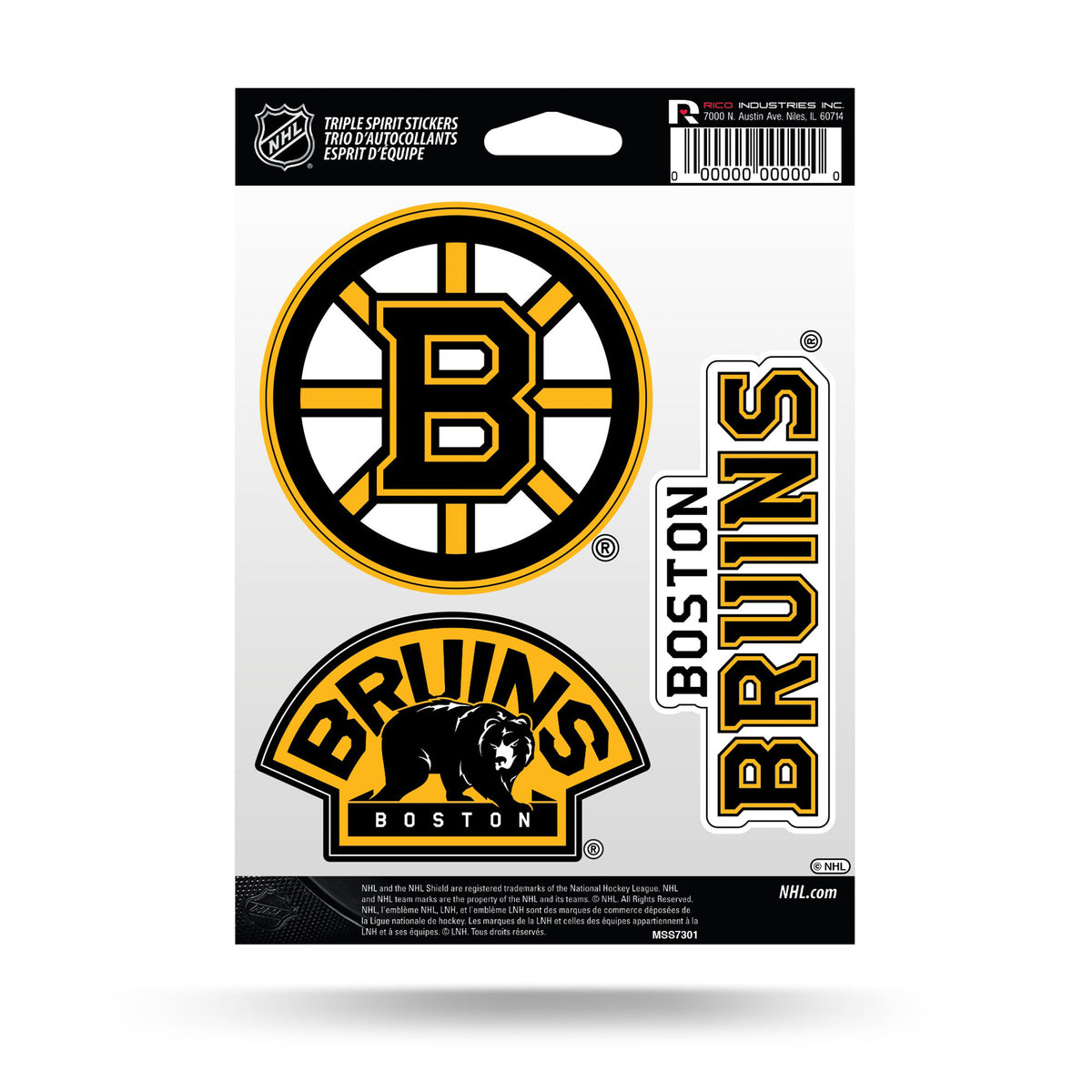 Boston Bruins Triple Spirit Stickers