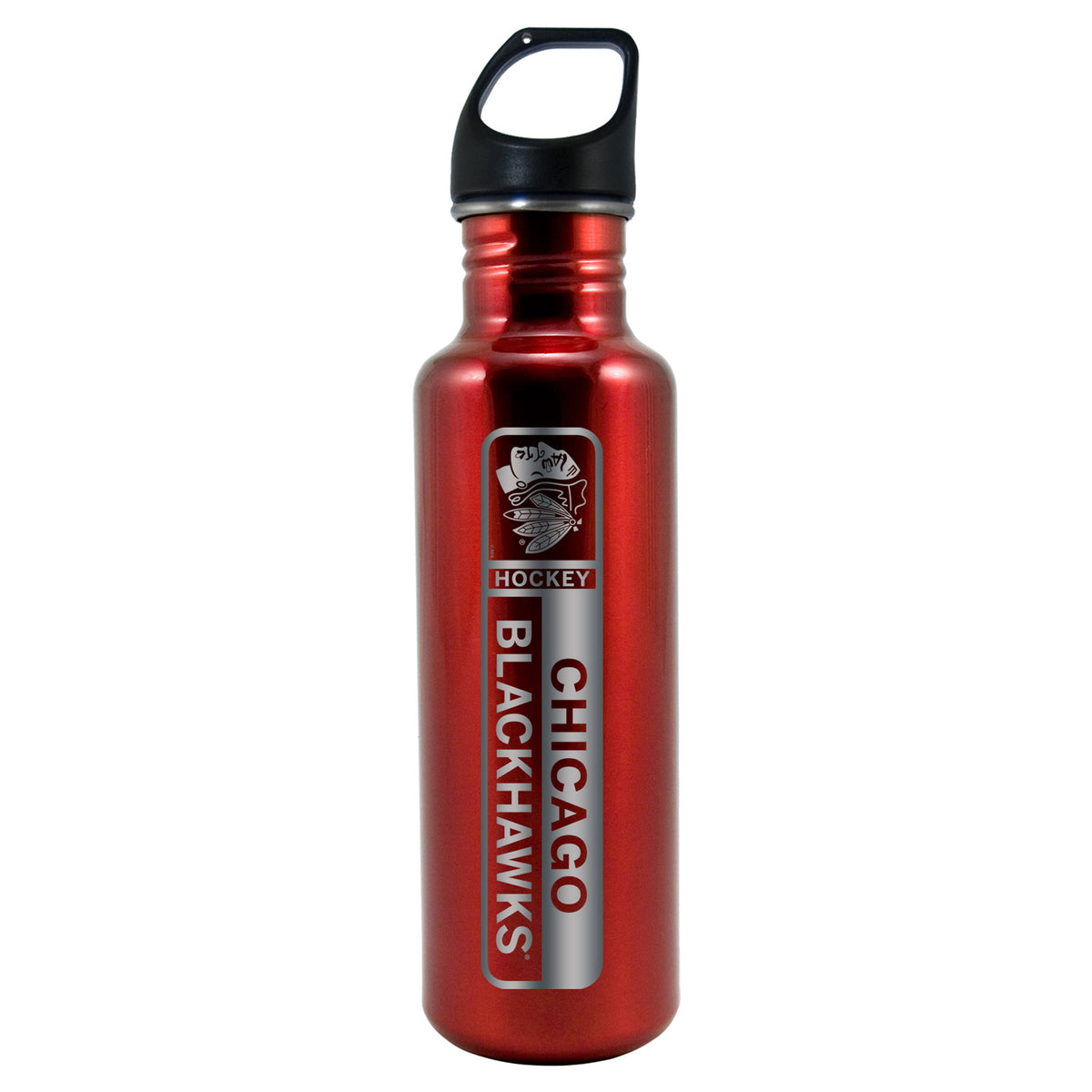 Chicago Blackhawks Lasered Red Stainless Steel Water Bottle (750ml/26oz.)