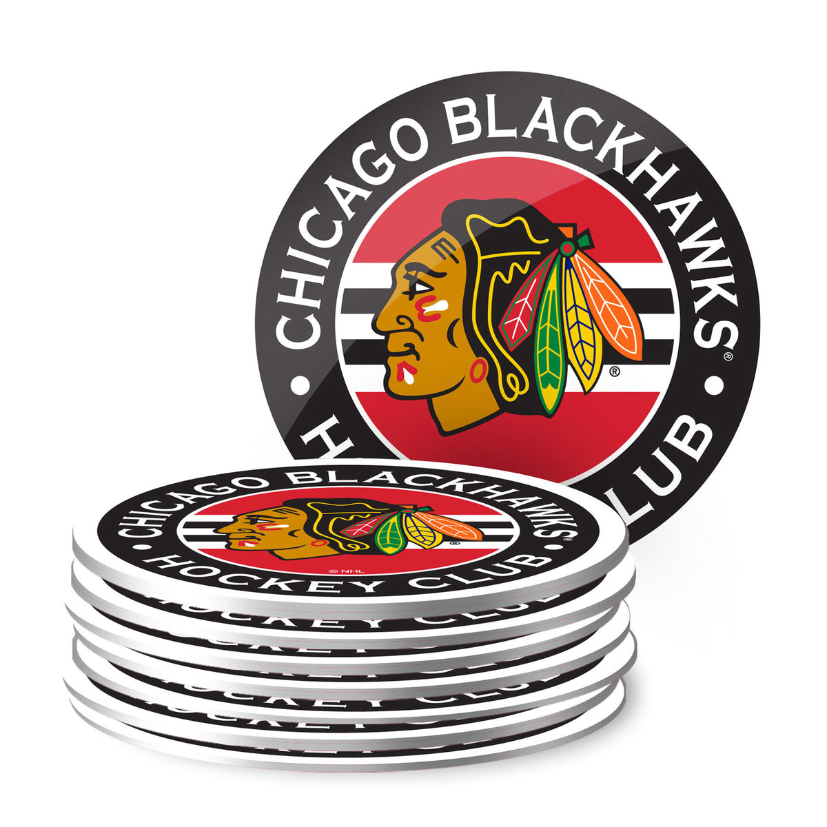 Chicago Blackhawks Coasters Stripe Design Set (8 pack)