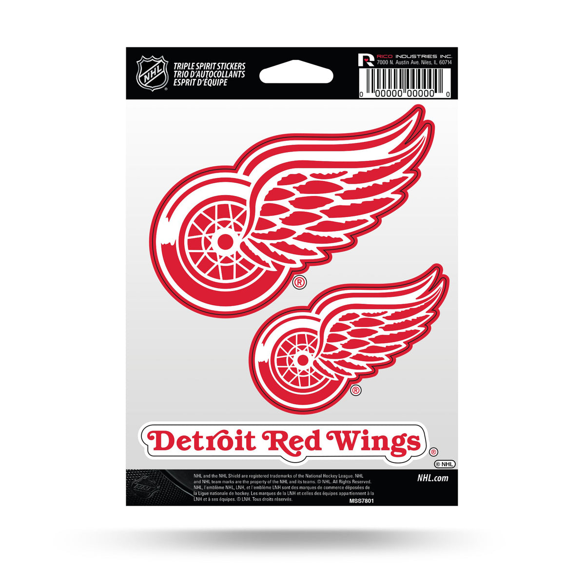 Detroit Red Wings Triple Spirit Stickers