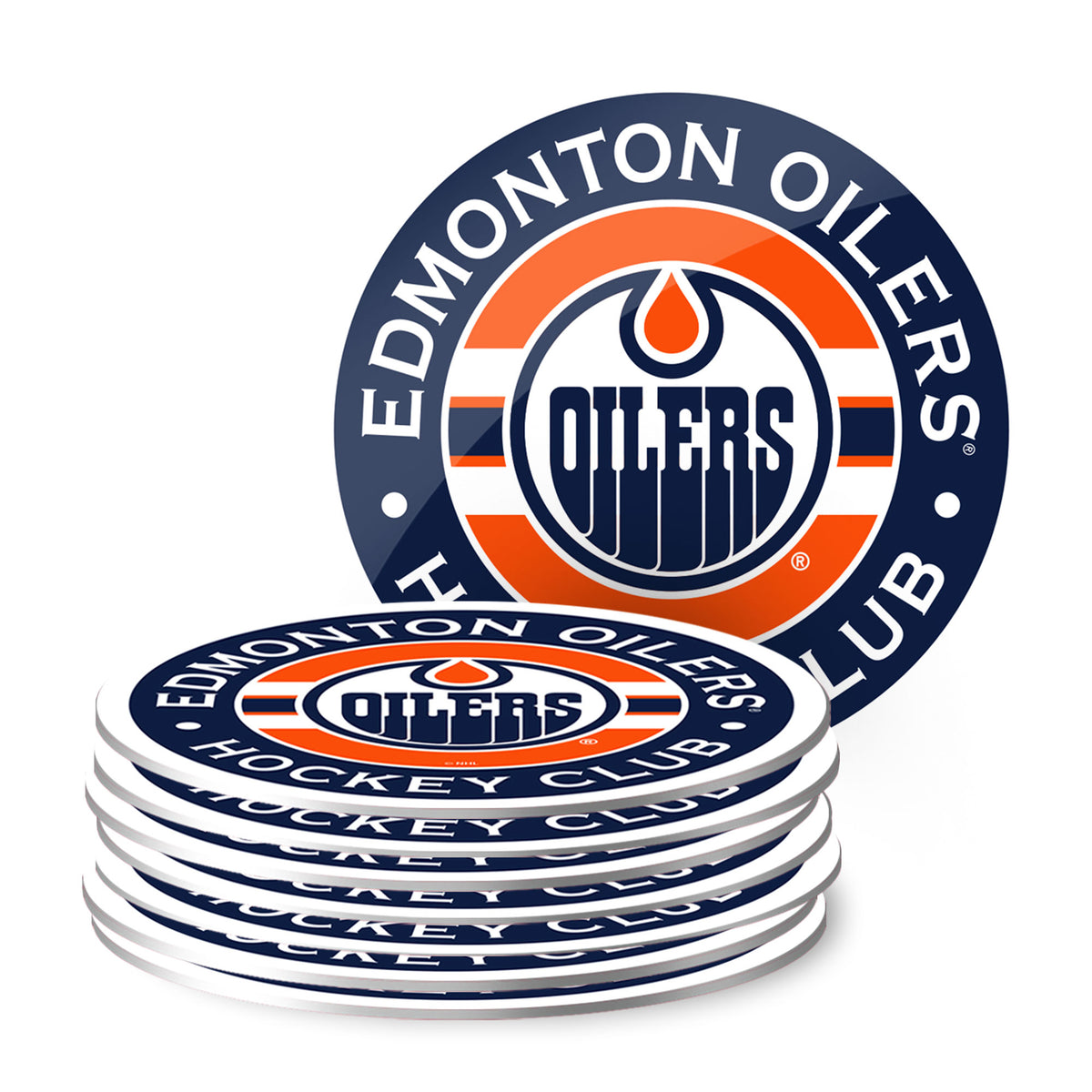 Edmonton Oilers Coaster Set Stripe Design Set (8 pack)