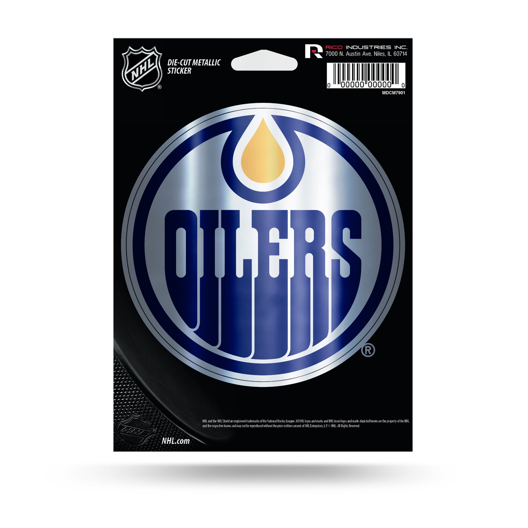 Edmonton Oilers Die Cut Metallic Sticker