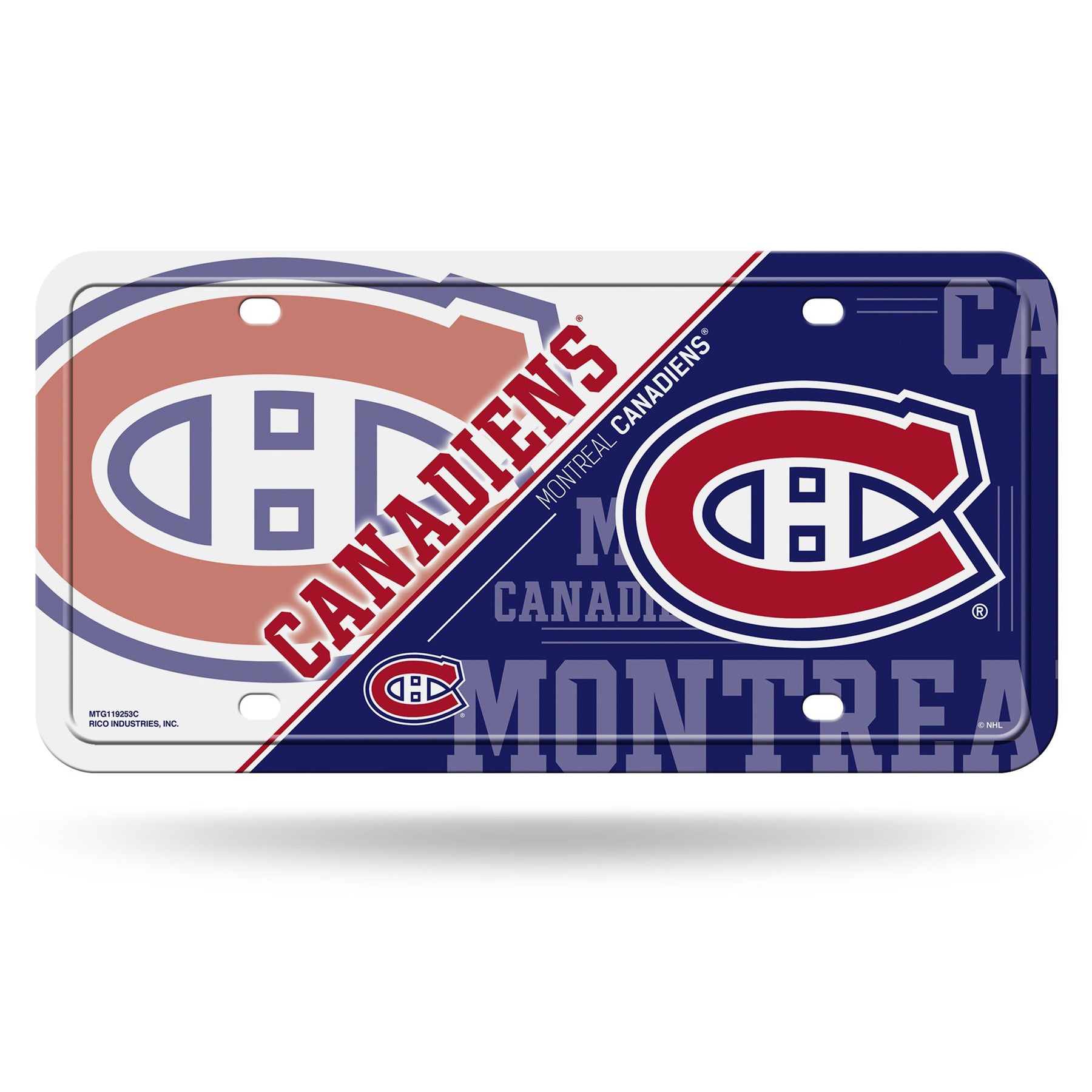 Montreal Canadians Split Design Metal License Plate