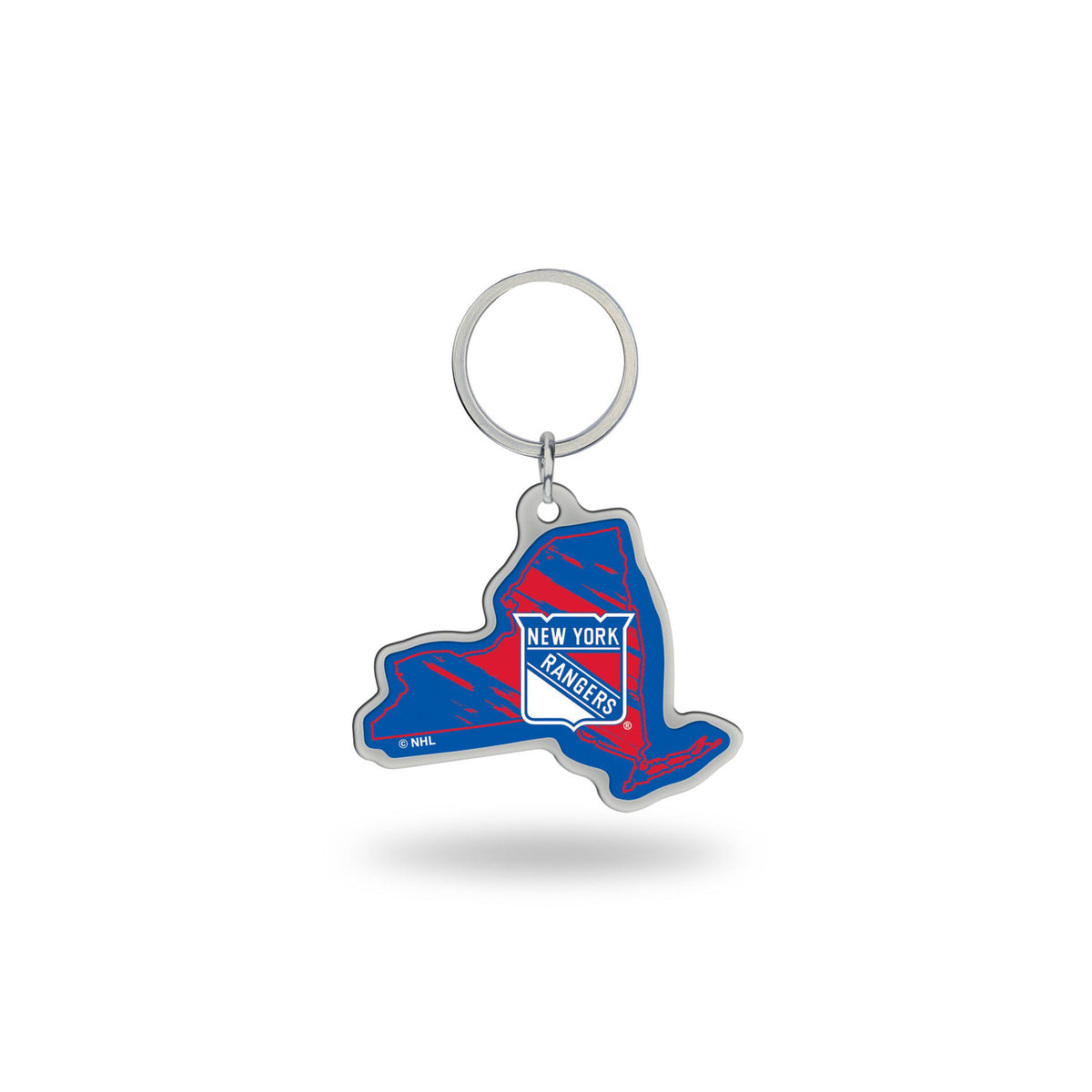 New York Rangers - New York State Shaped Keychain
