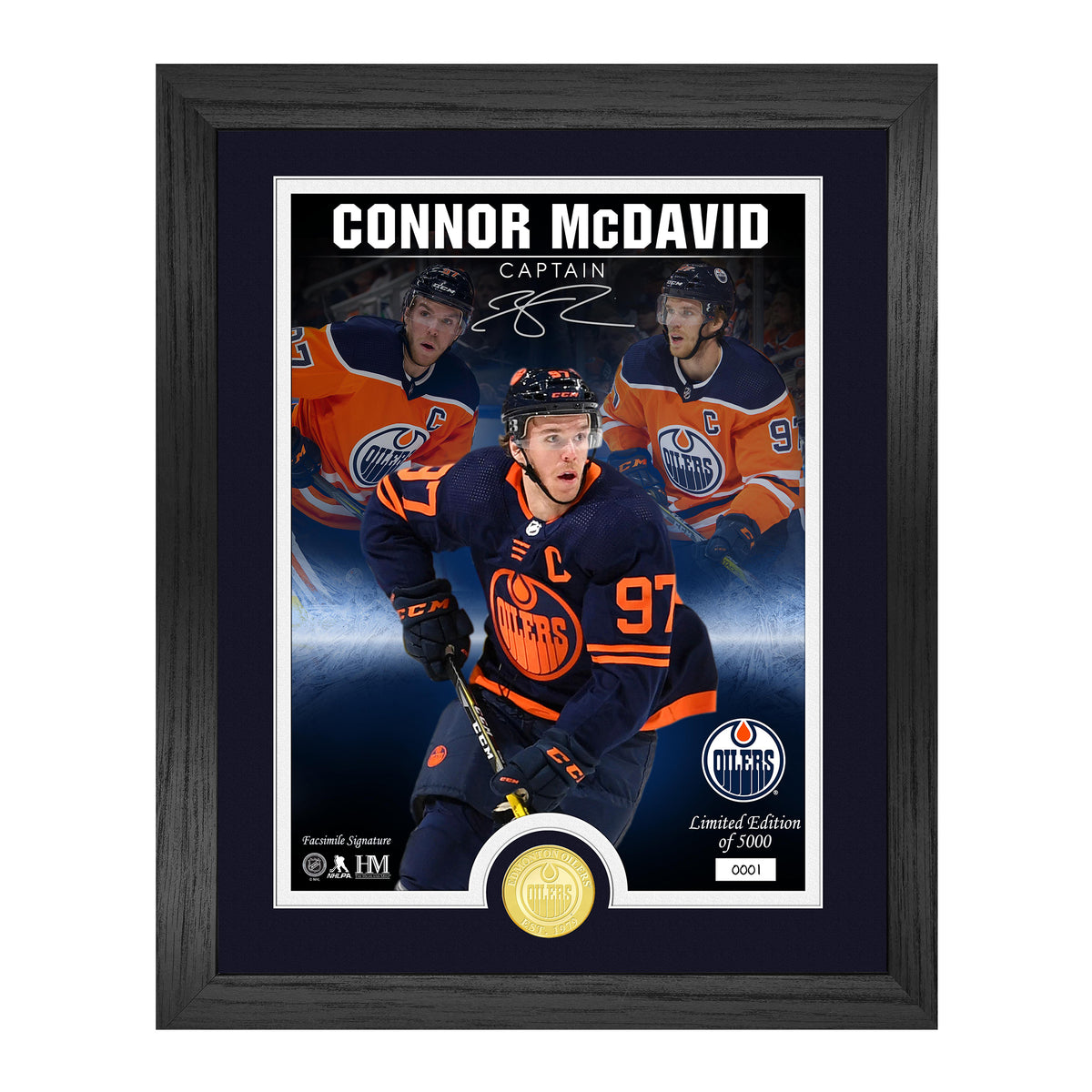 MC DAVID (Oilers) Player Signature Series Coin in Framed Photo