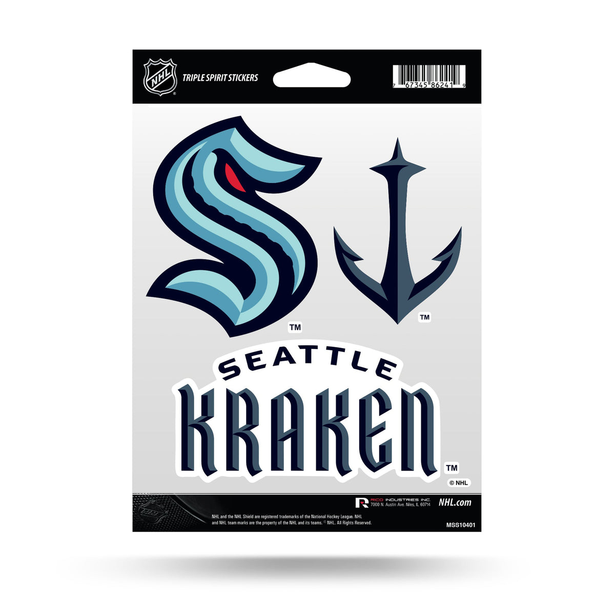 Seattle Kraken Triple Spirit Stickers