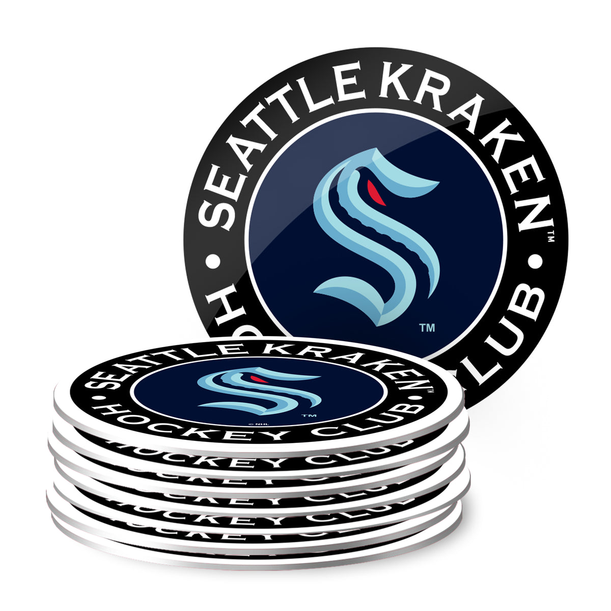 Seattle Kraken Coaster set Stripe Design Set (8 pack)