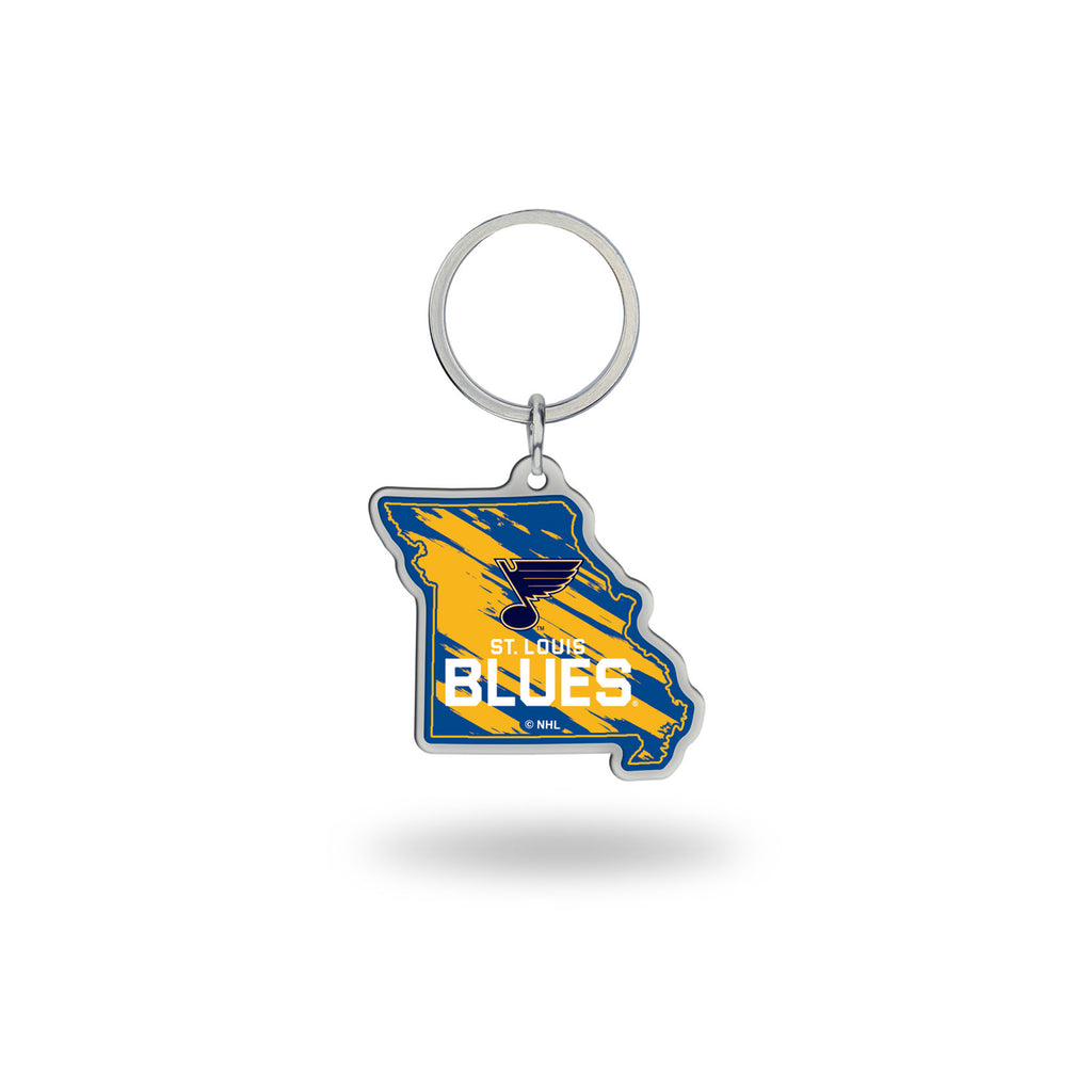 St. Louis Blues Metallic State Shape Keychain