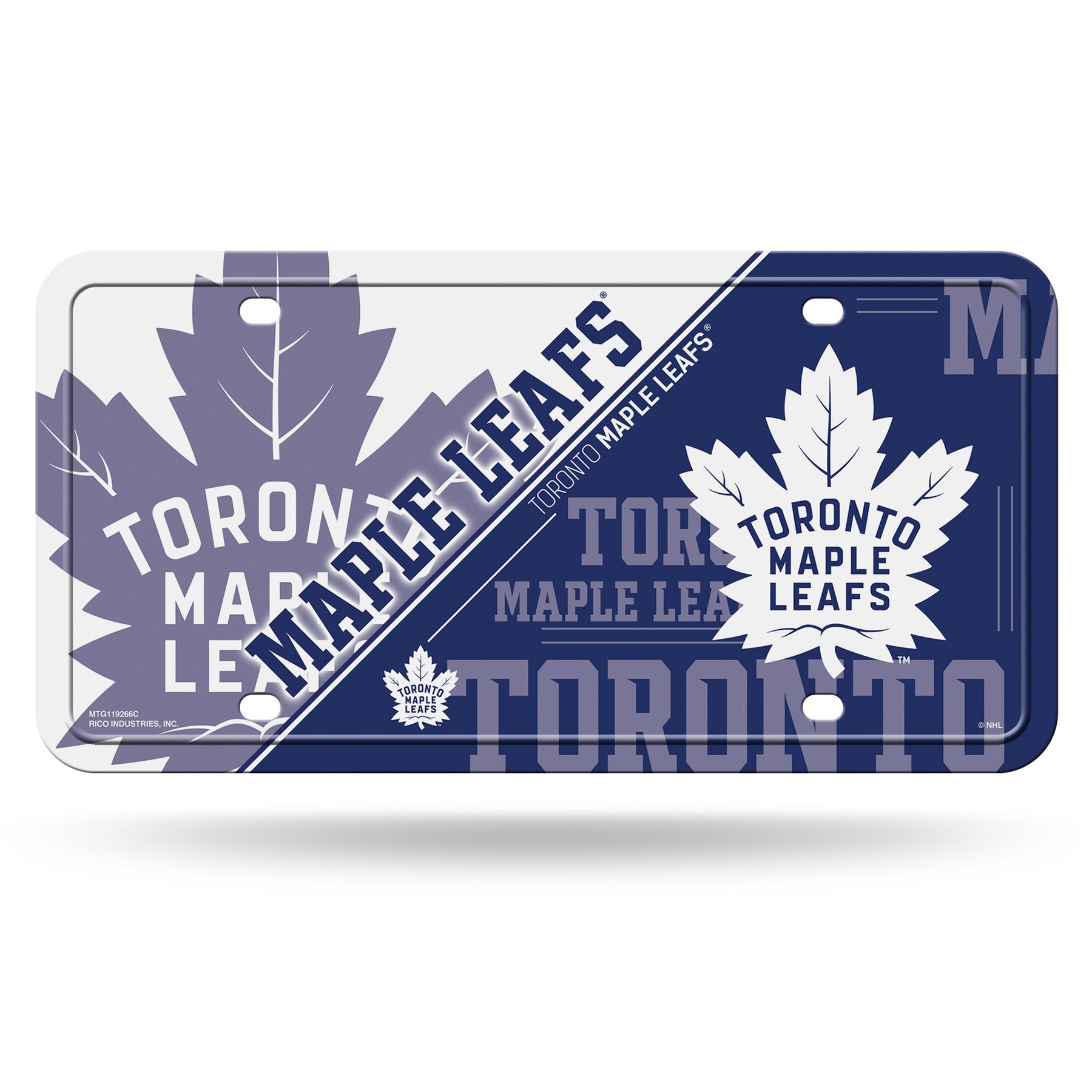 Toronto Maple Leafs Split Design Metal License Plate