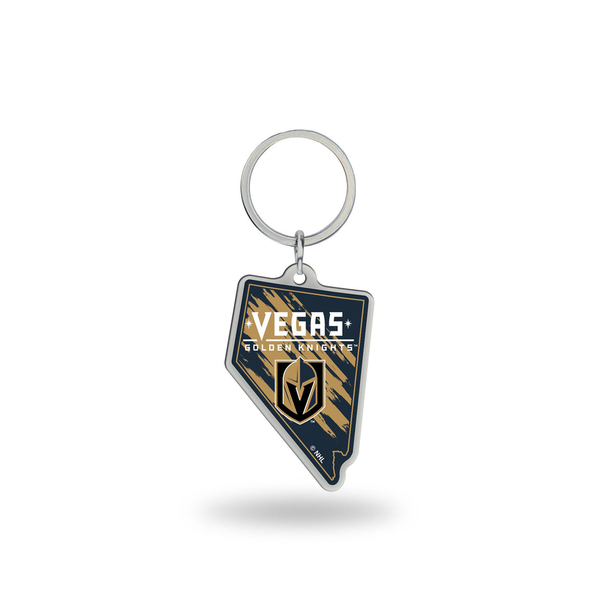 Vegas Golden Knights - Nevada State Shaped Keychain
