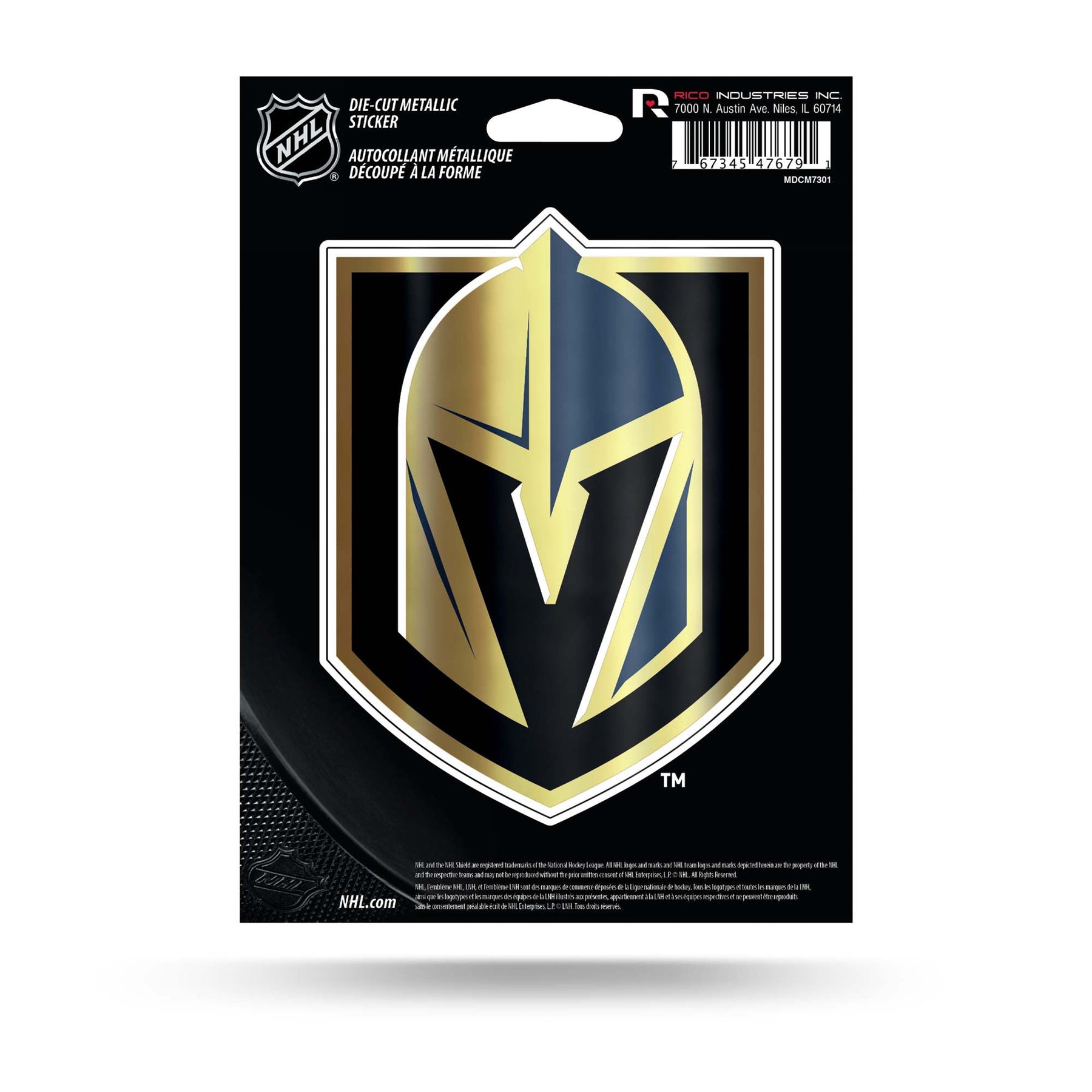 Vegas Golden Knights Die Cut Metallic Sticker