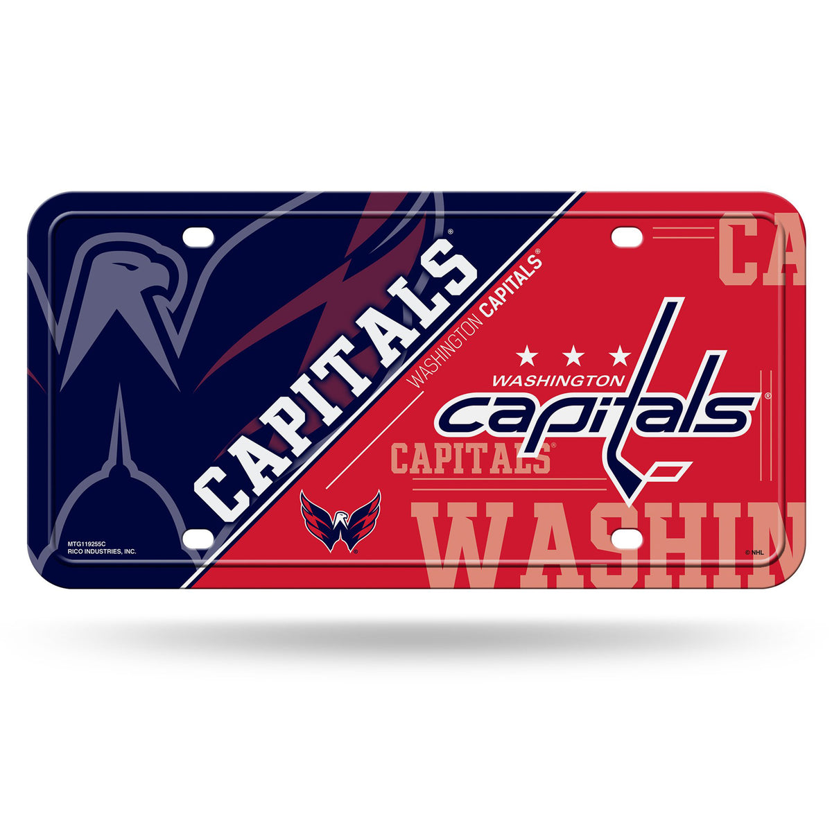 Washington Capitals Split Design Metal License Plate