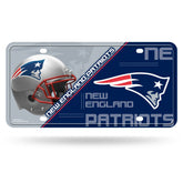 New England Patriots Split Design Metal License Plate