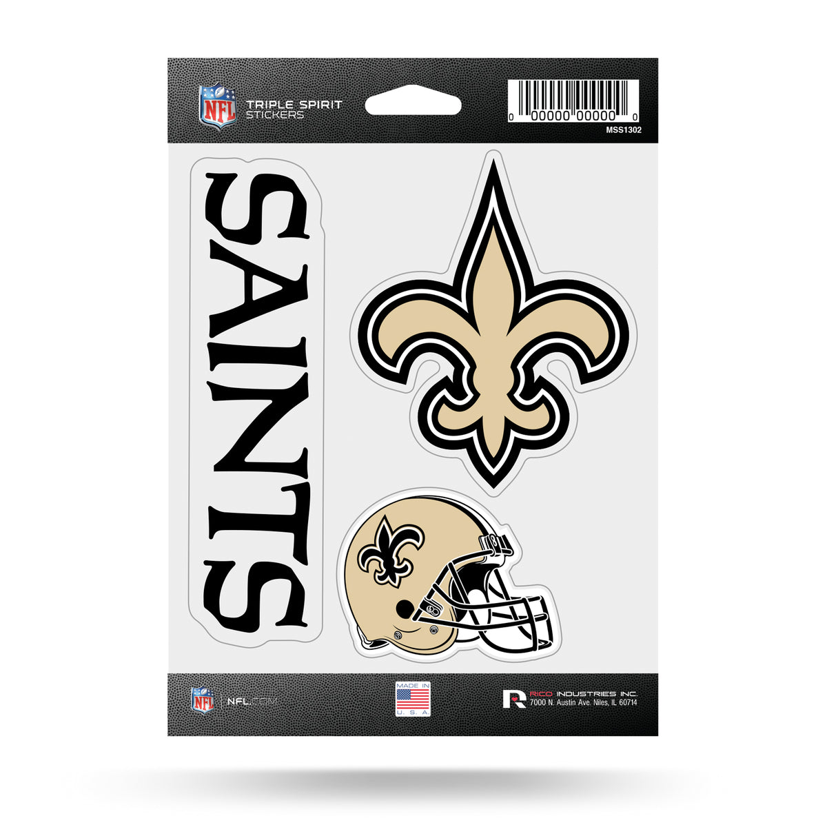 New Orleans Saints Triple Spirit Stickers