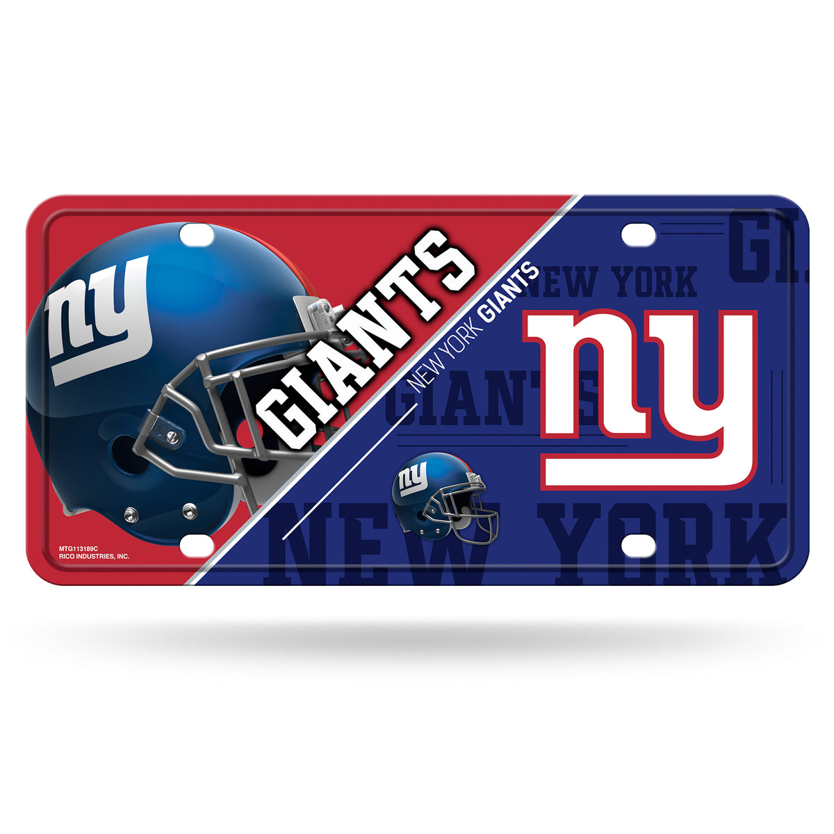 New York Giants Split Design Metal License Plate