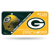 Green Bay Packers Split Design Metal License Plate