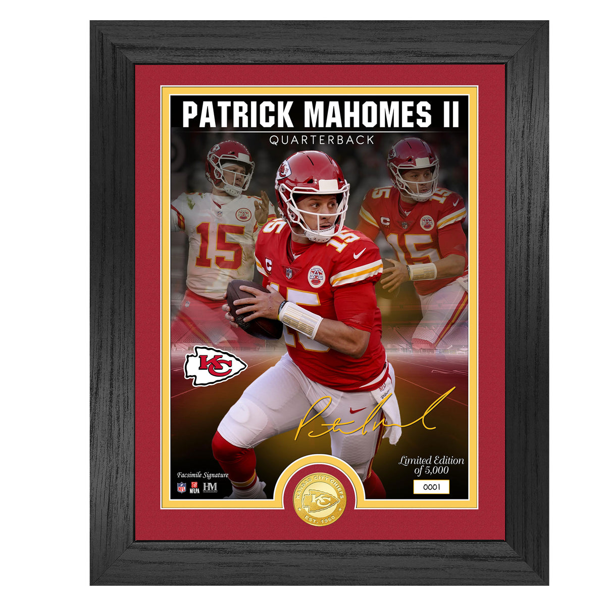 Patrick Mahomes (Chiefs)  Player Coin in Framed Photo