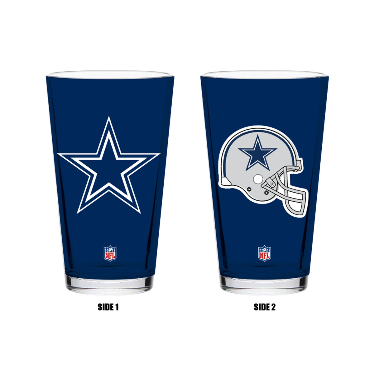 Dallas Cowboys Helmet Pair of 2 Pint Glasses