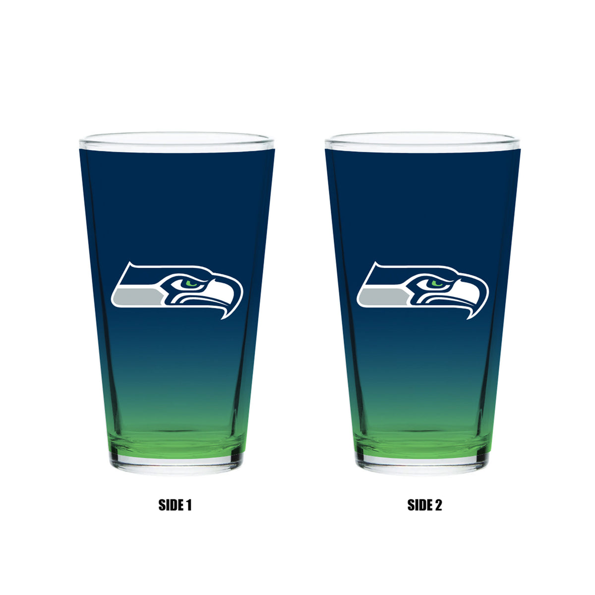 Seattle Seahawks Logo Pair of 2 Pint Glasses