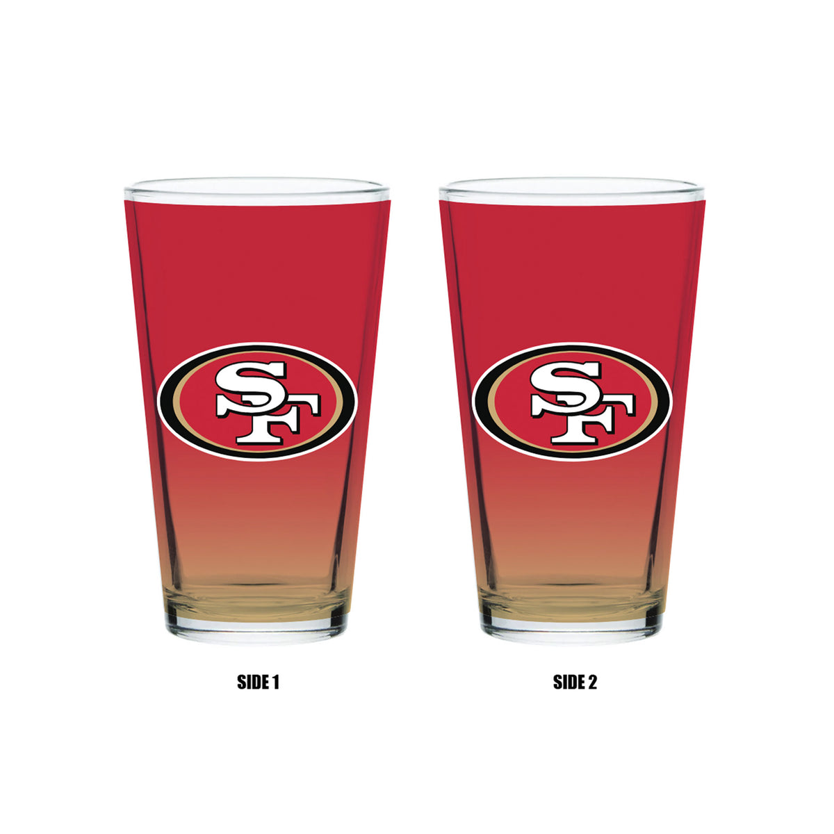 San Francisco 49ers Logo Pair of 2 Pint Glasses