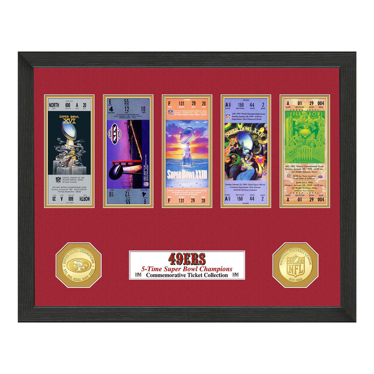 San Francisco 49ers Super Bowl Champions Ticket Collections Frame