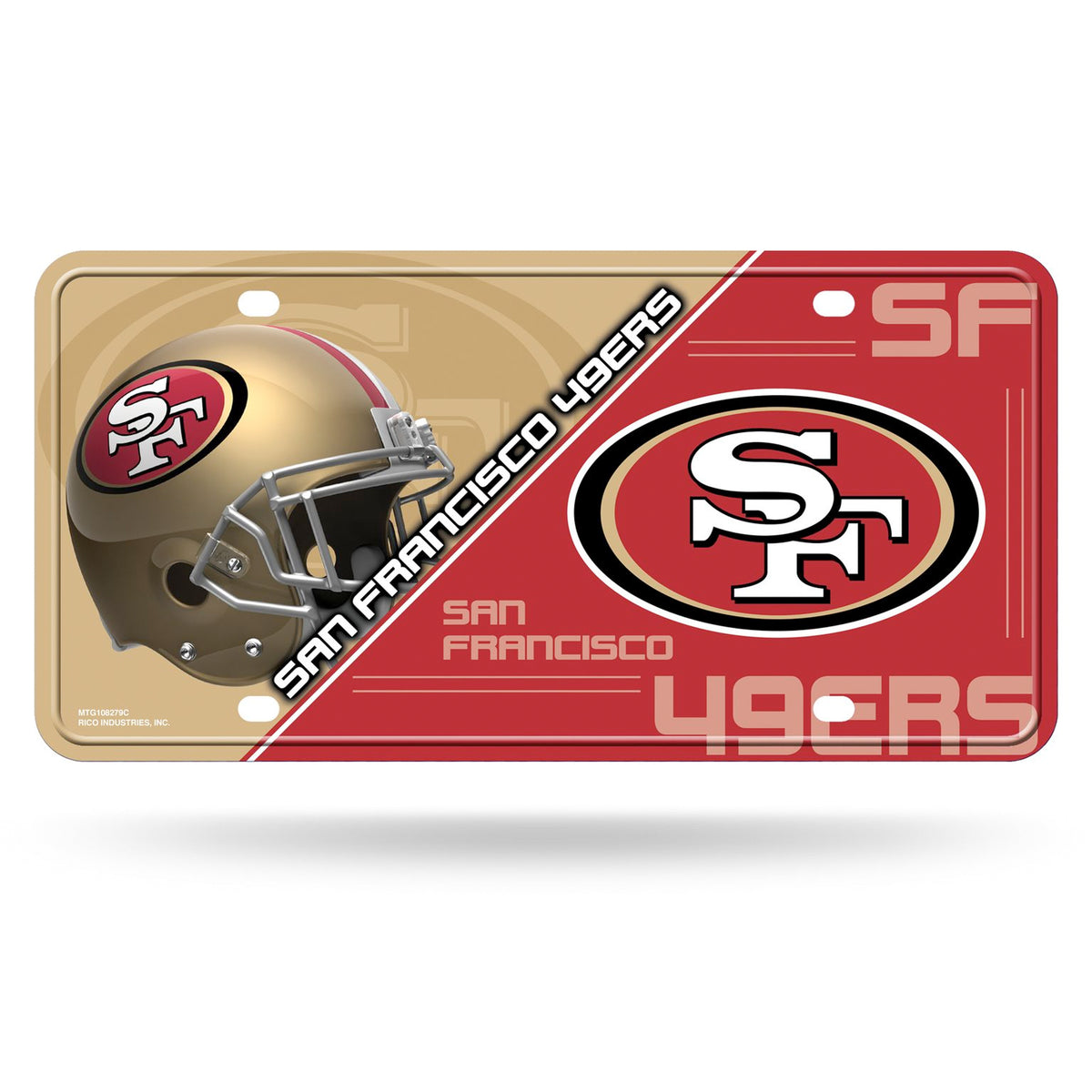 San Francisco 49ers Split Design Metal License Plate