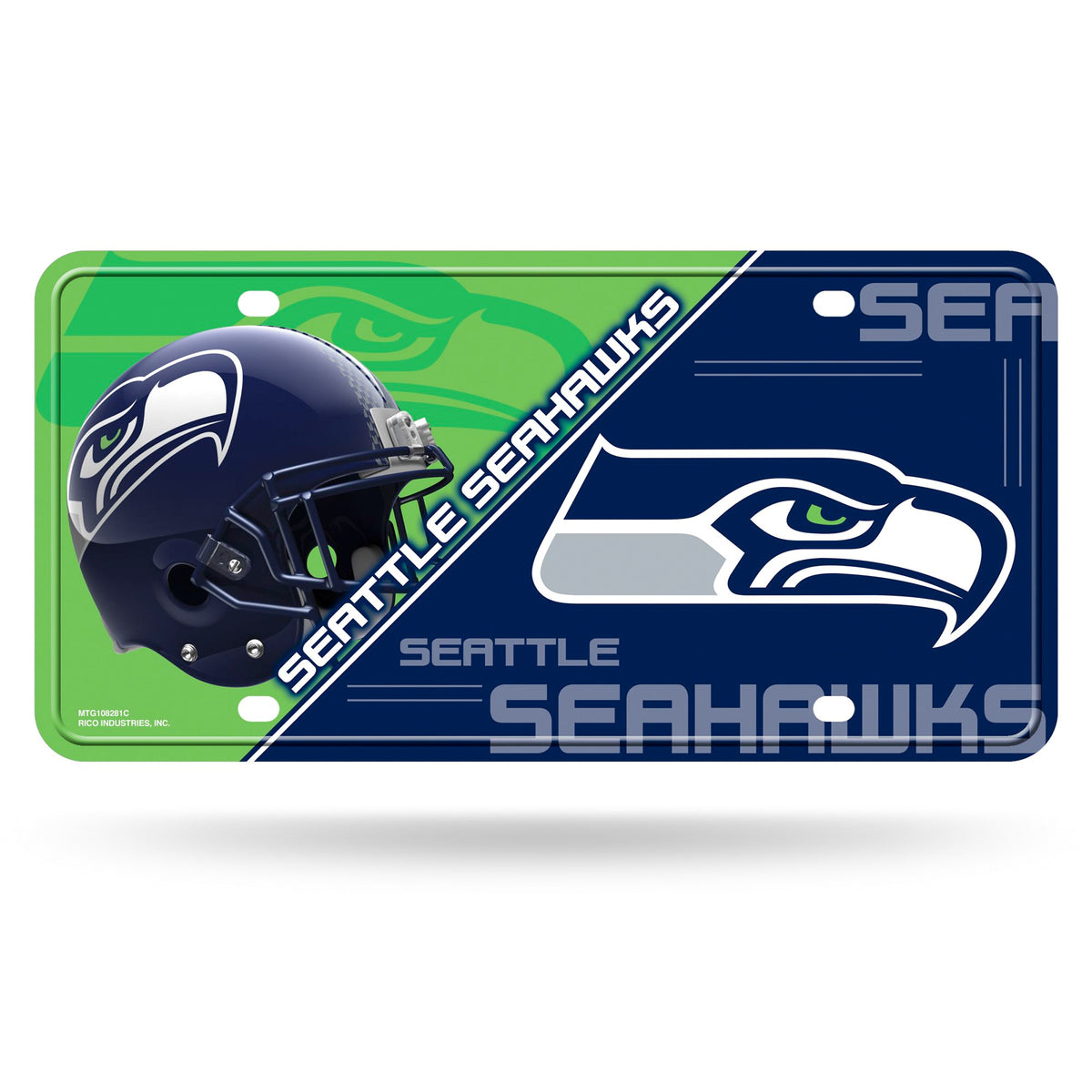 Seattle Seahawks Split Design Metal License Plate