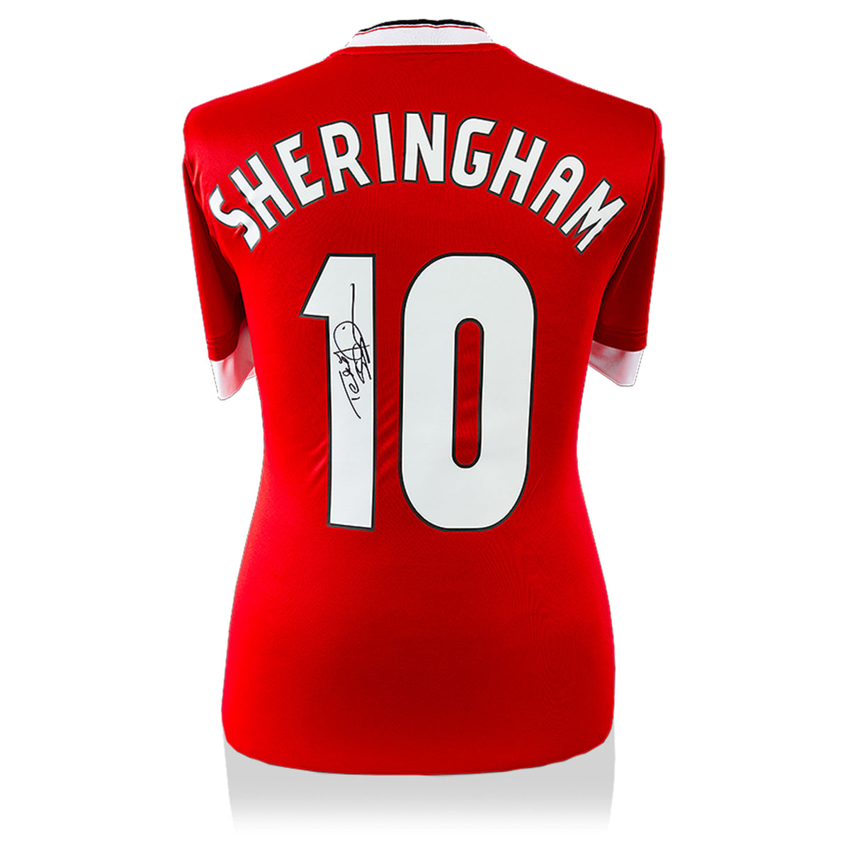 Teddy Sheringham Manchester United 2015-16 Home Shirt With Back Signed