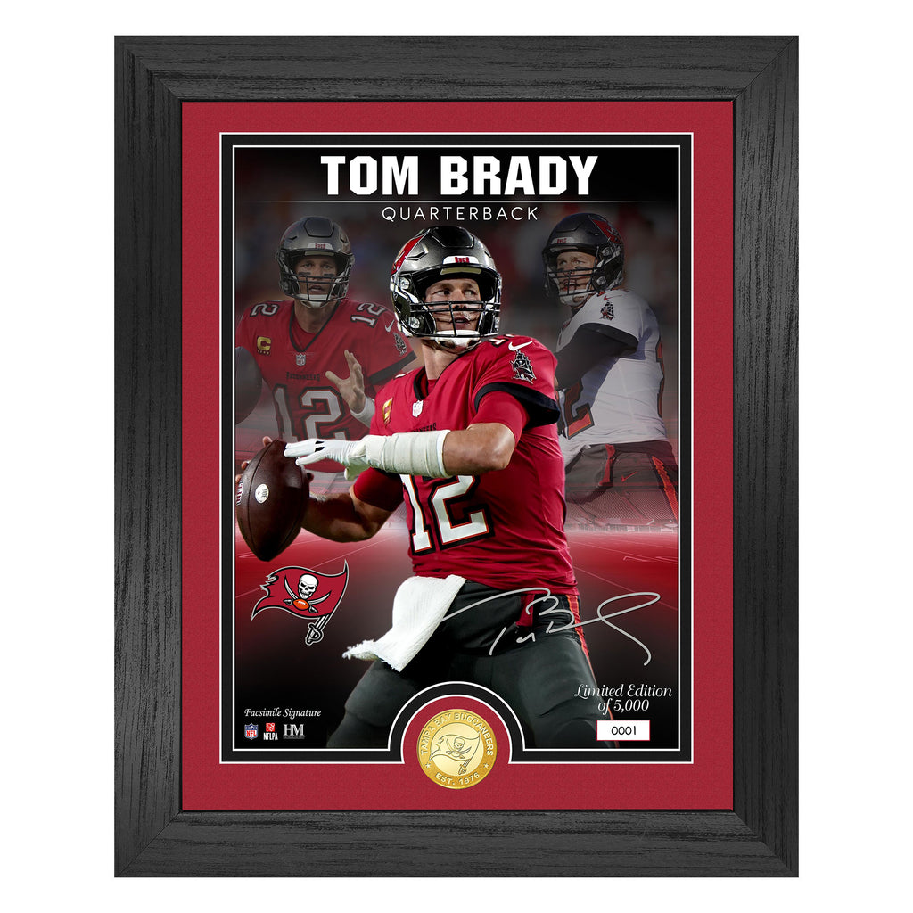 Tom Brady Autographed Tampa Bay Buccaneers Framed Jersey Red Home