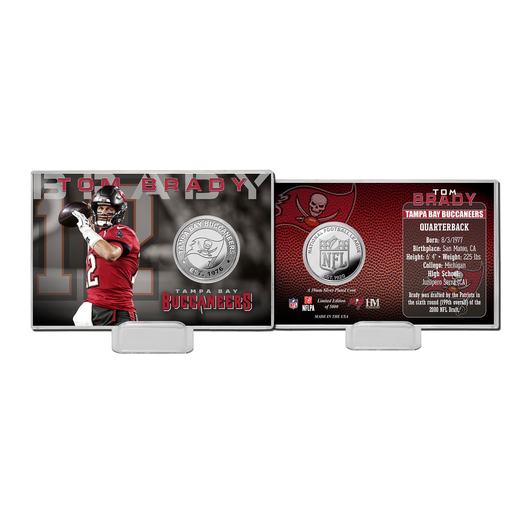 Tom Brady (Buccaneers) Player Silver Mint Coin in Presentation Display
