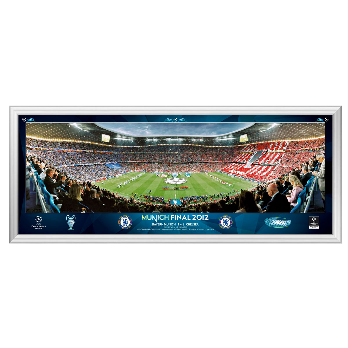 Champions League 2012 Final Line Up 30" Panoramic Frame